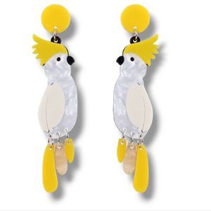 Cockatoo Bird Acrylic Earrings